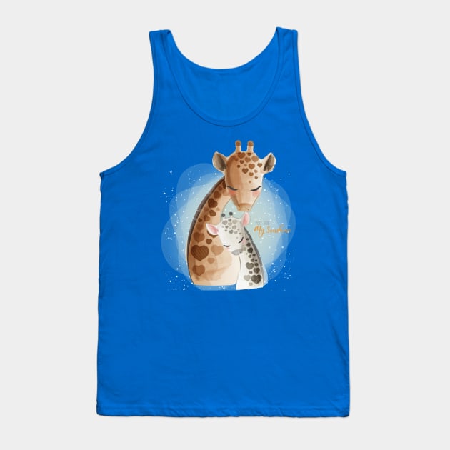 giraffe baby mommy you are my sunshine Tank Top by Mako Design 